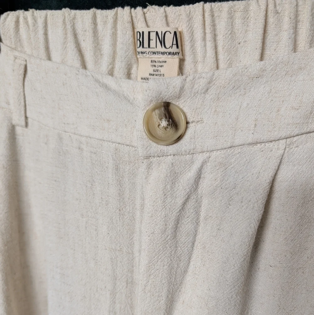 Chic Linen Wide-Leg High-Waist Trousers